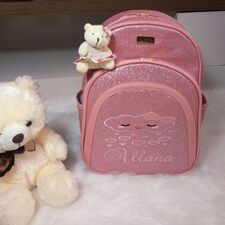 Ateliê de Mochila Rosa Impermeável